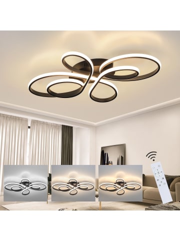 ZMH LED Deckenleuchte in schwarz Dimmbar 90W Modern Schlafzimmerlampe L 100cm