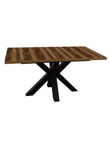 58 aufm Kessel ESSTISCH ausziehbar Elda 1 140x90x75 Schwarzstahl/Plankeneiche