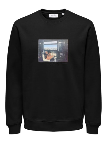 Only&Sons Sweatshirt mit Print Rundhals langarmig lässig in Schwarz