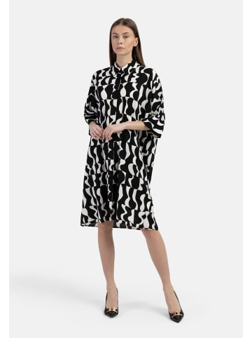 DreiMaster Klassik Damen Hemdkleid in Schwarz Weiss