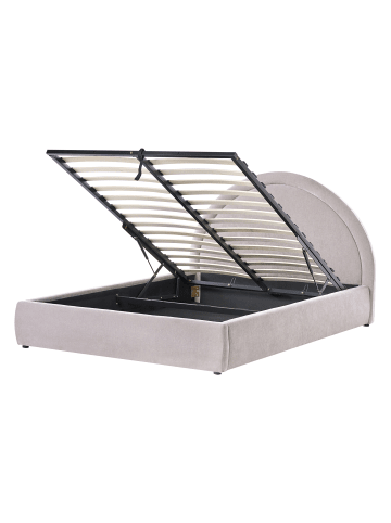 Beliani Doppelbett MOUZON in Beige/Grau - (W) 156 x (H) 108 x (L) 219 cm