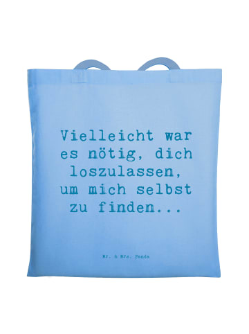Mr. & Mrs. Panda Jutebeutel Spruch Liebeskummer Selbstfindung mi... in Sky Blue