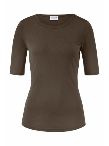 Hessnatur Softrib T-Shirt in vintage oliv