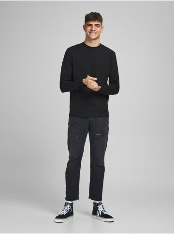 Jack & Jones Basic Sweater Langarm Sweatshirt Rundhals Pullover JJEBASIC in Schwarz