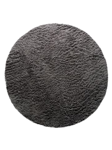 KADIMA DESIGN Hochflor Teppich Shaggy waschbar Unifarben Schlafzimmer in Anthrazit