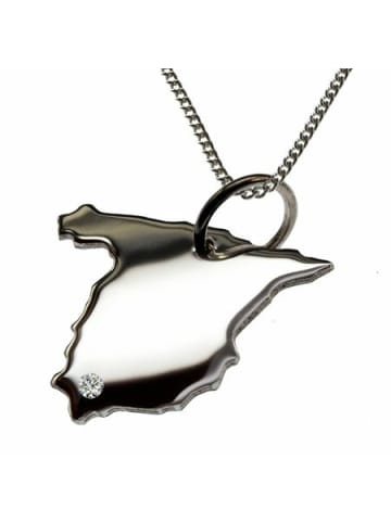 Schmuckador 50cm Kette + Spanien mit Brillant in 925 Silber in silber