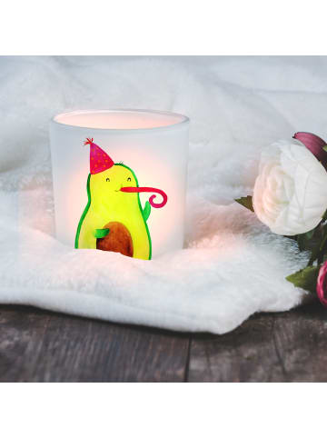 Mr. & Mrs. Panda Windlicht Glas Avocado Feier ohne Spruch in Transparent
