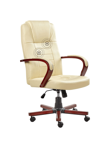 Beliani Massagestuhl DIAMOND in Beige/Schwarz/Braun - (W) 66 x (H) 118 x (L) 66 cm