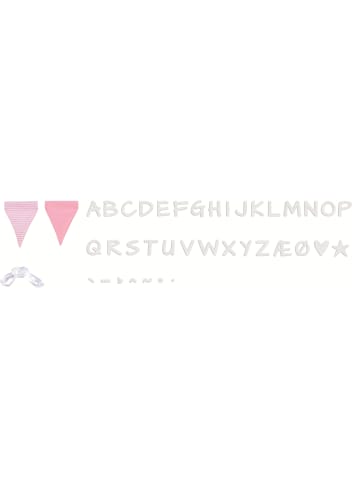Goki Buchstabenwimpelkette rosa, mit 10 Wimpeln - ab 3 Jahren