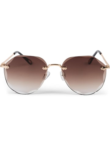 styleBREAKER Piloten Sonnenbrille in Gold / Braun Verlauf