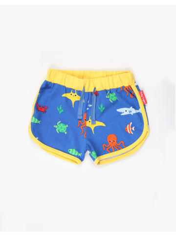 Toby Tiger Shorts mit Meerestiere Print in blau