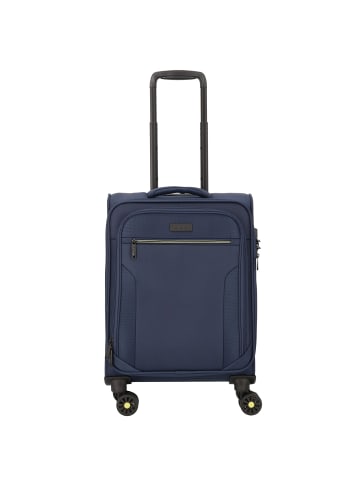 D&N Travel Line 9704 4 Rollen Kabinentrolley S 55 cm mit Dehnfalte dark blue