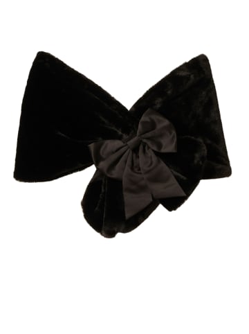 Adrianna Papell Bolero Faux Fur Bow Coverup in schwarz