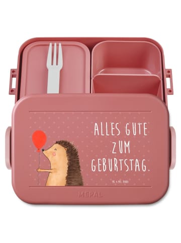 Mr. & Mrs. Panda Brotdose Igel Luftballon Motiv mit Spruch in Rot Pastell