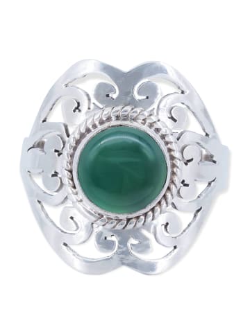 mantraroma 925er Silber - Ringe mit grüner Onyx