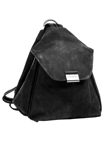 Bruno Banani Rucksack echt Leder in schwarz