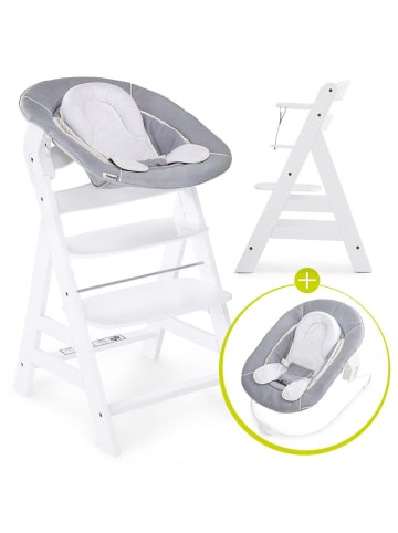 Hauck Alpha Plus White Newborn Set - 3-tlg. Hochstuhl in weiss,grau