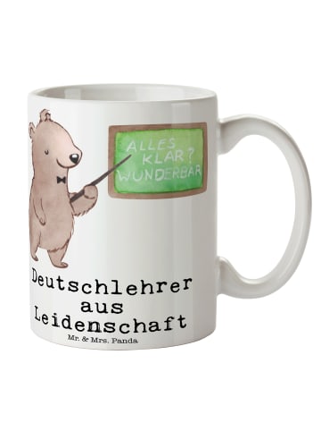 Mr. & Mrs. Panda Porzellantasse Deutschlehrer Leidenschaft mit S... in Weiß