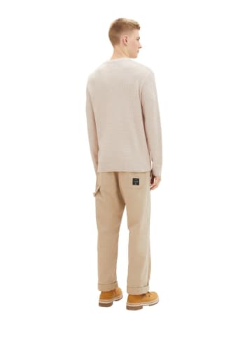 TOM TAILOR Denim Pullover STRUCTURED DOUBLELAYER in Beige