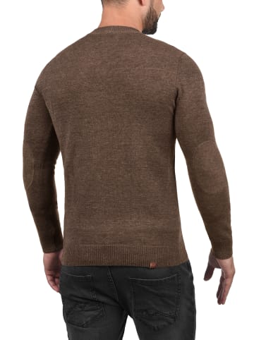 BLEND Strickpullover BHLasse 20703348ME Strickpulli mit aufgestickten Ellenbogenpatches in Braun