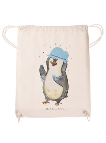 Mr. & Mrs. Panda Jutebeutel Pinguin Duschen ohne Spruch in Creme