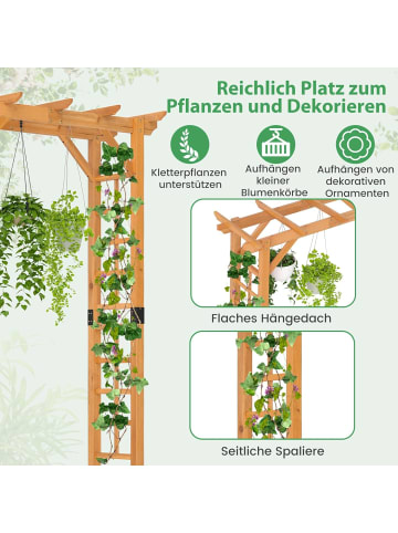 COSTWAY Rosenbogen Holz 140 x 60 x 215 cm in Orange