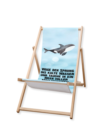 Mr. & Mrs. Panda Gartenliege Orca mit Spruch in Oceanblue