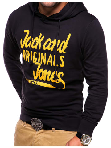 Jack & Jones Kapuzenpullover - JJCOHOO Mit Print Einfarbig in Schwarz-Gelb