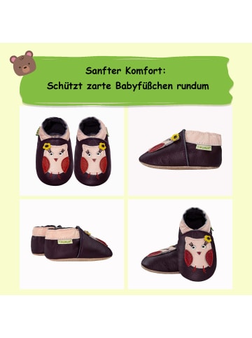 Sayoyo Baby Krabbelschuhe aus Leder, weiche Lauflernschuhe mit rutschfester Sohle 