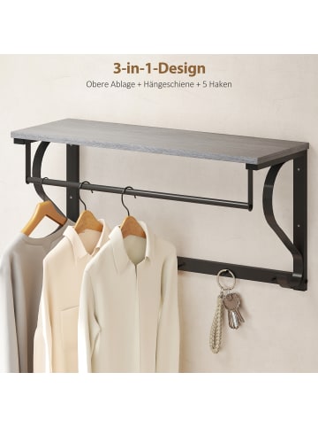 HOMCOM Wandgarderobe-70L x 25B x 35,4H cm-Grau