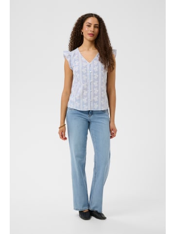 Cream Ärmellose Bluse CRAmmeli Regular fit in Blue White Stripe w. Flowers
