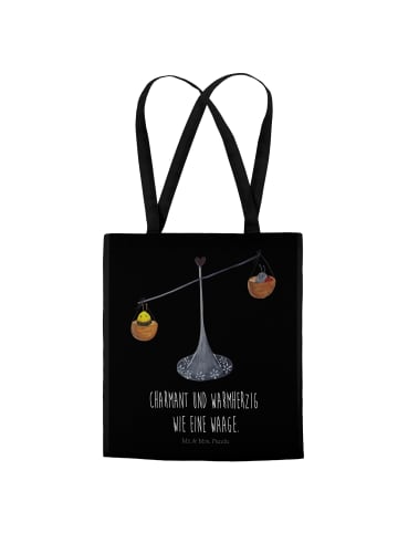 Mr. & Mrs. Panda Schultasche Sternzeichen Waage mit Spruch in Schwarz