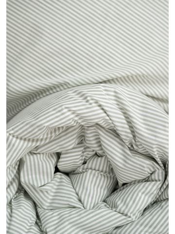 MELA Perkal Bettwäsche Set Style MAJULI Stripes in thymian - naturweiss gestreift