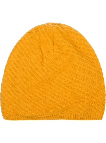 styleBREAKER Strick Beanie Mütze in Curry