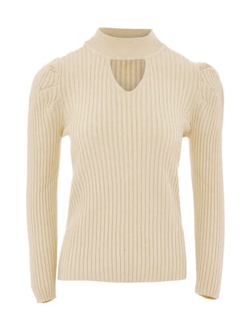 NAEMI Damen Strickpullover in Wollweiss