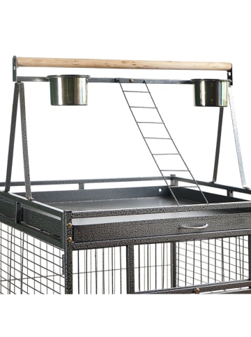Trekker Vogelkäfig in Schwarz 61.5x56.5x173cm