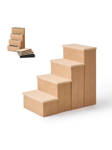 relaxdays Hundetreppe in Beige - (B)40 x (H)65 x (T)70 cm