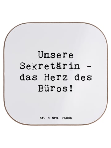 Mr. & Mrs. Panda Tassenuntersetzer Spruch Sekretärin Herz mit Sp... in Weiß