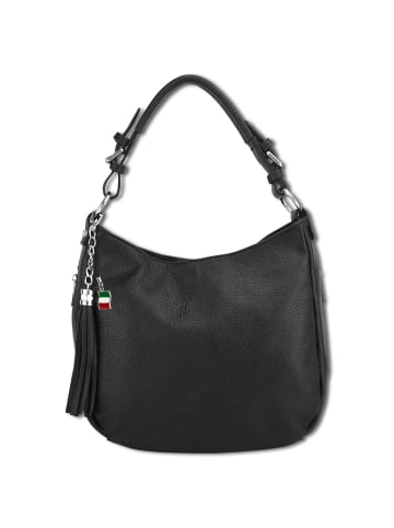 Florence Florence Schultertasche, Shopper Leder schwarz ca. 30cm breit