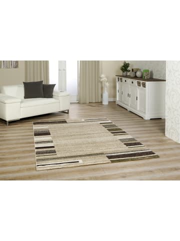 Peyer-Syntex 1 Brücke Amber 149 Bordüre beige-grün 80/150 cm in beige grün