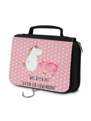 Mr. & Mrs. Panda Kosmetiktäschchen Einhorn Schwein mit Spruch in Rot Pastell