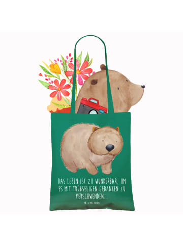 Mr. & Mrs. Panda Shopping Tasche Wombat mit Spruch in Mint