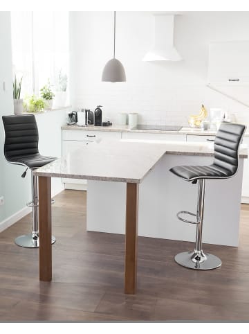 Beliani 2-tlg Drehhocker LUCERNE in Schwarz/Silber