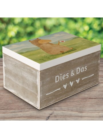 Mr. & Mrs. Panda Box aus Holz Alpaka Fahne Design ohne Spruch in Weiß