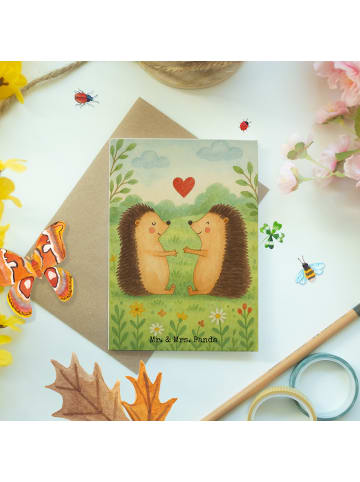 Mr. & Mrs. Panda Klappkarte Igel Liebe Design ohne Spruch in Weiß