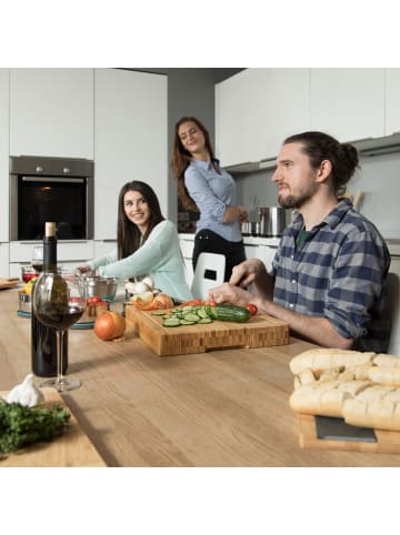 relaxdays 4x Tranchierbrett in Natur - (L)45 x (B)35 cm