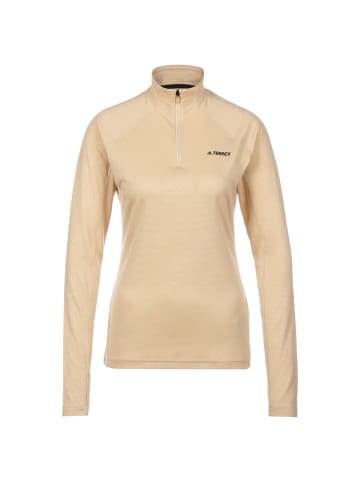 adidas Terrex Longsleeve Terrex Tracerocker 1/2 Zip in apricot