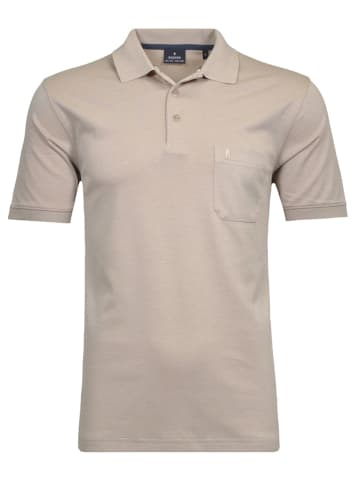 Ragman Softknit-Polo mit Brusttasche, kurzarm in Beige