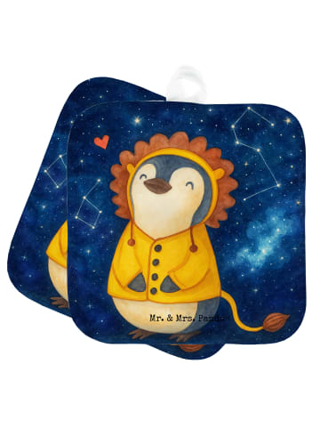Mr. & Mrs. Panda Topflappen Löwe Astrologie Design ohne Spruch in Weiß