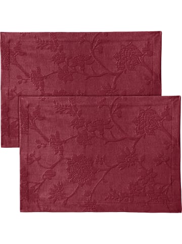 Erwin Müller Jacquard, Baumwollmischung Tischset 2er-Pack Arnsberg in rot